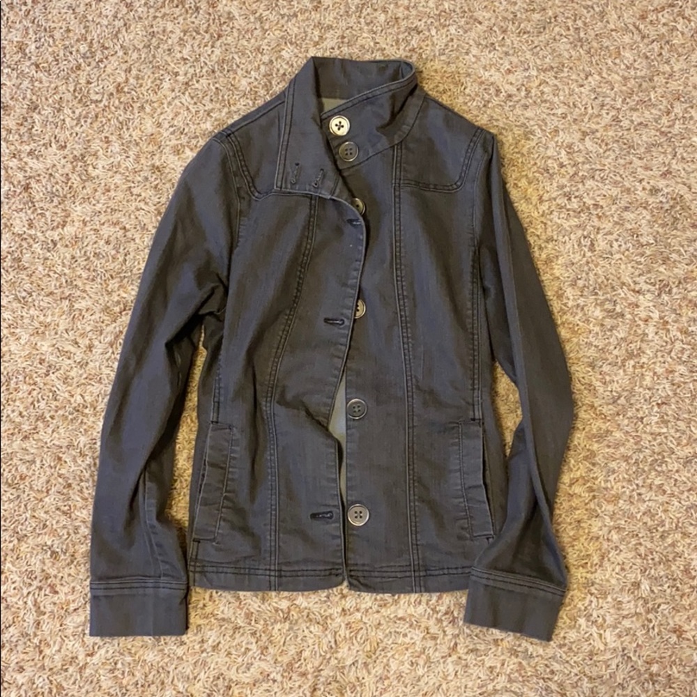 Gray stretchy Prana utility coat jacket, size S